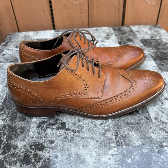 Cole Haan Mens Hamilton Grand Wingtip Oxford Brown Dress Shoes Size 10 M - Picture 2 of 9